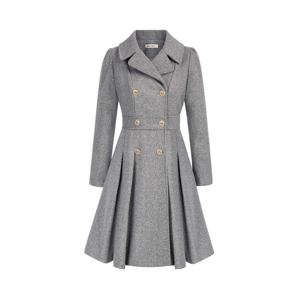 A-line Pea Coat Manufacturer - 2025 Notched Collar Double Row Buckle with Inner Lining
