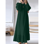 Muslim Robe Manufacturer - 2025 Retro Pocket Ruffle Bubble Sleeve for Women