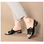 Women's Medium Heel Sandals Manufacturer - 2025 Summer Outerwear Fashion Soft Leather