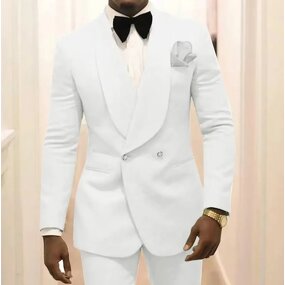Men's Wedding Suit Set Manufacturer - Double Breasted Cotton Two-Piece for Groom