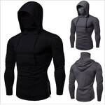 Men's Hooded T-shirt Manufacturer - Slim Fit Solid Color Lapel Fitness Hoodie