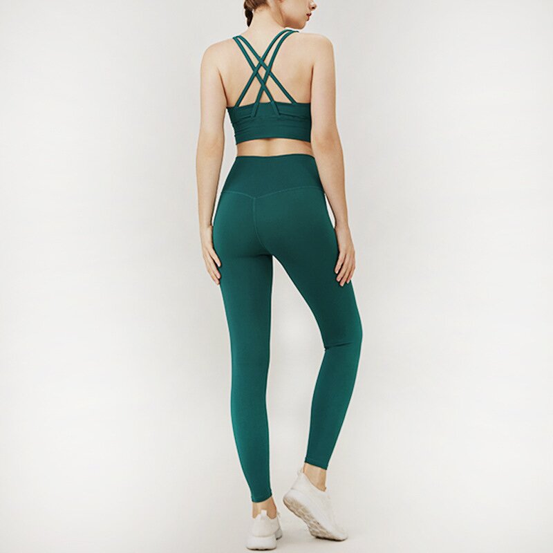 Women's Yoga Set Manufacturer - 2025 Seamless Bra Vest Long Pants 2 Piece Fitness