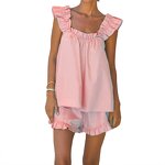 Women's Pajama Set Manufacturer - 2025 Cotton Linen Vest Shorts Two-piece Home Wear