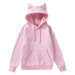Women's Hooded Cardigan Manufacturer - Cat Ears Pockets Long Sleeve Casual Fleeces