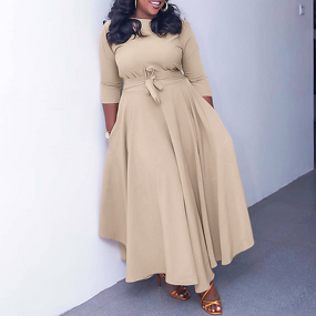 A-Line Long Dress Manufacturer - 2025 Lace-Up Plus Size for Women Spring Summer