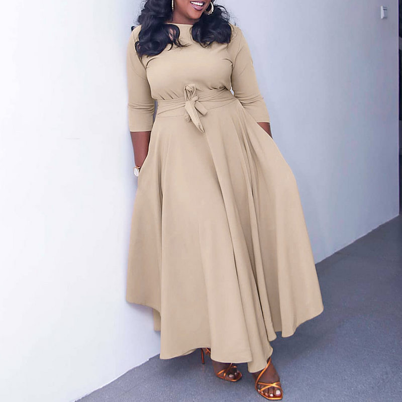 A-Line Long Dress Manufacturer - 2025 Lace-Up Plus Size for Women Spring Summer