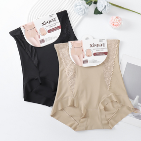 Women's Shapewear Pants Manufacturer - High Waist Lace Postpartum Hip Lift Ice Silk Tummy Control