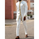 Men's 2-Piece Suit Manufacturer - Stand Collar Tops Long Pants African Ethnic Style