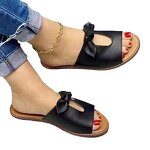Women's Flat Slippers Manufacturer - 2025 Summer Casual Solid Color Bow Fashion