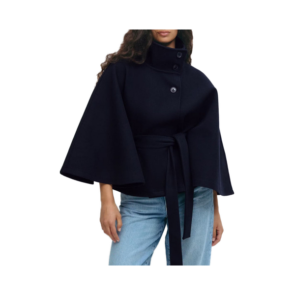 Bat Sleeve Windcoat Manufacturer - Solid Color Stand up Collar Button for Autumn Winter