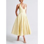 Women's Evening Dress Manufacturer - 2025 V-neck Hanging Neck Sleeveless Bareback Waist