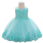 Baby Girl Dress Manufacturer - 2024 Flower Pompadour Solid Color Mesh Cute Children