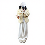 Women's Cotton Pants Manufacturer - Autumn Winter Lamb Wool Thickened Wide Leg Casual