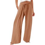 Women's Wide Leg Pants Manufacturer - 2025 Cotton Hemp Drawstring Waist Fashionable