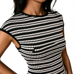 Striped Knitted Dress Manufacturer - 2025 Sleeveless V-neck Slim Midi for Women Summer