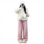Women's Cotton Pants Manufacturer - Autumn Winter Lamb Wool Thickened Wide Leg Casual