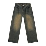 Men's Denim Jeans Manufacturer - Retro Washed Distressed Spliced Mid Patchwork