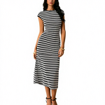 Striped Knitted Dress Manufacturer - 2025 Sleeveless V-neck Slim Midi for Women Summer