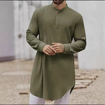 Muslim Long Shirt Manufacturer - 2025 Button Linen Hemp for Men Middle East Arab
