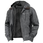 Men's Hooded Jacket Manufacturer - 2025 Velvet Bag Solid Color Zipper Mouth Casual