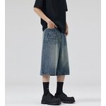 Men's Denim Shorts Manufacturer - 2025 Zipper Button Retro Loose Outdoor Overalls