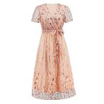 Sequin Midi Dress Manufacturer - V-neck Embroidered for Women Summer Party