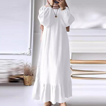 Muslim Robe Manufacturer - 2025 Retro Pocket Ruffle Bubble Sleeve for Women