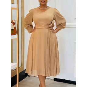 A-line Dress Manufacturer - Plus Size Solid Color High Waist for Women Summer