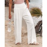 Women's Joggers Manufacturer - Autumn Cotton Linen Plus Size Elastic Waist Loose Wide Leg
