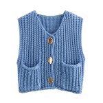V-neck Knit Vest Manufacturer - Button Waistcoat Sleeveless for Women Spring Autumn