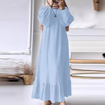 Muslim Robe Manufacturer - 2025 Retro Pocket Ruffle Bubble Sleeve for Women