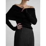 Women's Off Shoulder Top Manufacturer - Long Sleeved Knitted Solid Color One Shoulder Sexy Slim