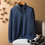Men's Pullover Sweater Manufacturer - Round Neck Thickened Velvet 100% Polyester Loose Casual