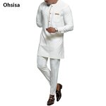 Men's 2-Piece Suit Manufacturer - 2025 O-neck Long Sleeve Shirt Pants Ethnic Style