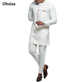 Men's 2-Piece Suit Manufacturer - 2025 O-neck Long Sleeve Shirt Pants Ethnic Style