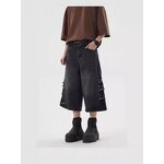 Men's Denim Shorts Manufacturer - Summer Washed Vintage Loose Wide-leg Straight-cut