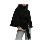 Bat Sleeve Windcoat Manufacturer - Solid Color Stand up Collar Button for Autumn Winter