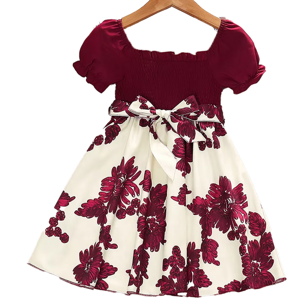 Flower Girl Dress Manufacturer - Vintage Bow Short Sleeve for Spring Summer 3-7 Years Old