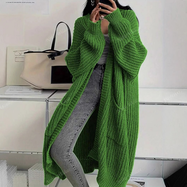 Women's Cardigan Manufacturer - Long Over Knee Loose Thick Knitted Jacket Autumn Winter