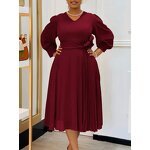 A-line Dress Manufacturer - Plus Size Solid Color High Waist for Women Summer
