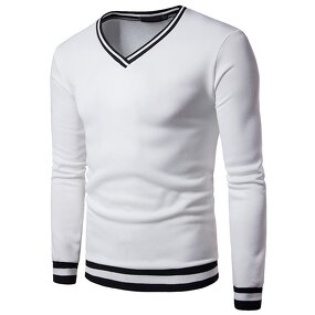 Men's Sweater Manufacturer - V-neck Long Sleeve Solid Color Spring Autumn Casual Fleece