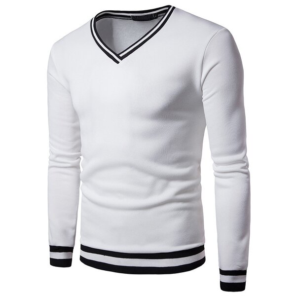 Men's Sweater Manufacturer - V-neck Long Sleeve Solid Color Spring Autumn Casual Fleece