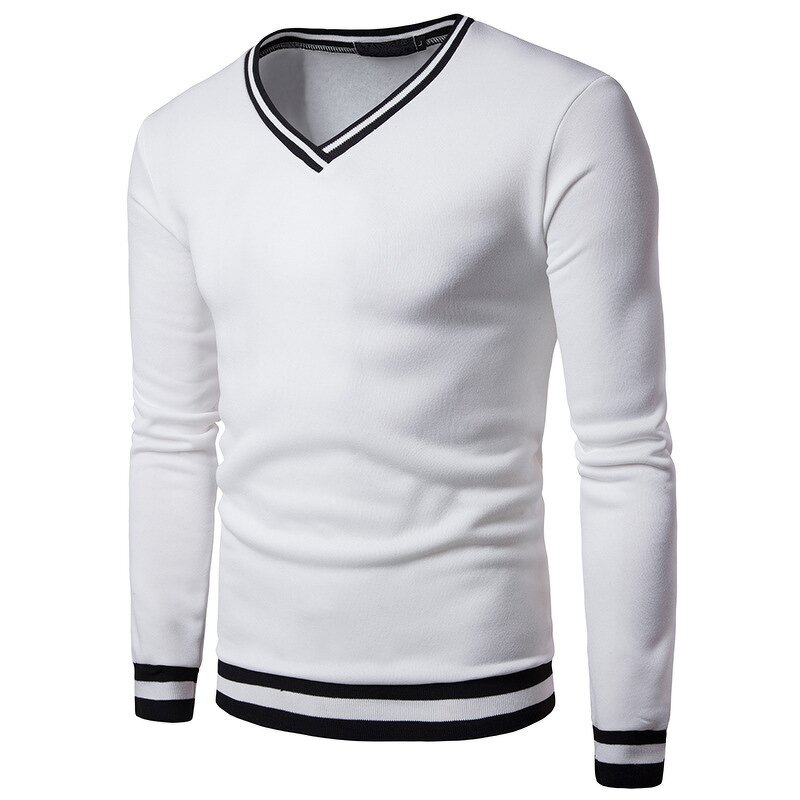 Men's Sweater Manufacturer - V-neck Long Sleeve Solid Color Spring Autumn Casual Fleece