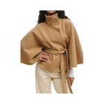 Bat Sleeve Windcoat Manufacturer - Solid Color Stand up Collar Button for Autumn Winter