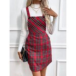 Casual Strap Dress Manufacturer - Grid Square Collar Sleeveless for Spring Summer