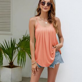 Sleeveless Vest Manufacturer - 2025 Casual Loose Solid Color Beach Vacation