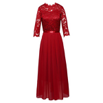 Chiffon Evening Dress Manufacturer - Round Neck Lace up Back Floor-Length A-Line