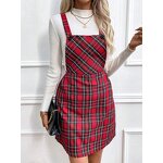 Casual Strap Dress Manufacturer - Grid Square Collar Sleeveless for Spring Summer