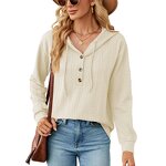 Women's Hoodie Manufacturer - Autumn Winter Solid Color Button Loose Long-sleeved