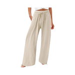 Women's Wide Leg Pants Manufacturer - 2025 Cotton Hemp Drawstring Waist Fashionable
